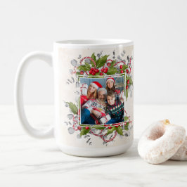 Weihnachts-Holly-Branch-Foto-Tasse Kaffeetasse