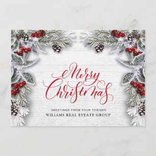 Weihnachts Holly Corporate Holiday Grußkarte Feiertagskarte