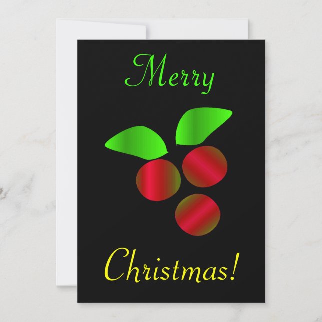 Weihnachts Holly Einladung (Vorderseite)