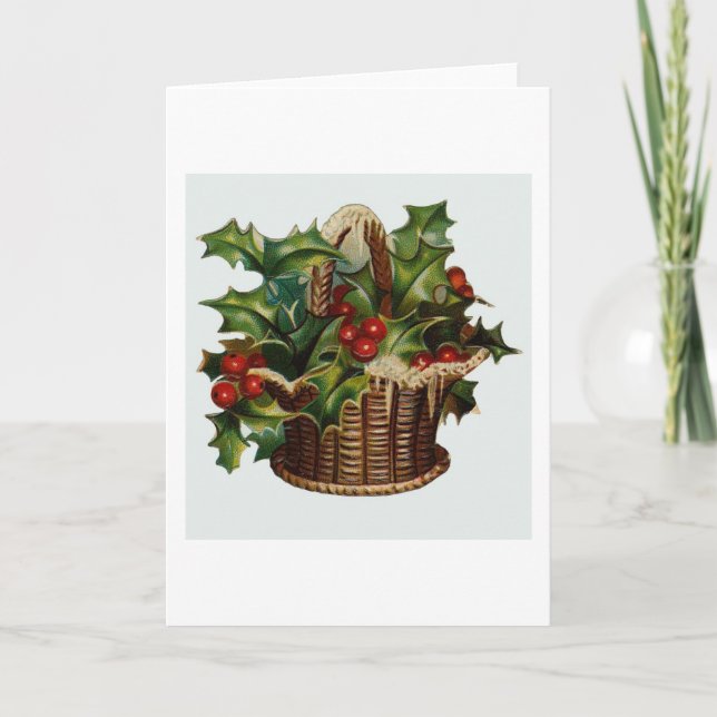 Weihnachts Holly Feiertagskarte (Vorderseite)