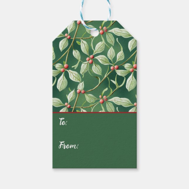 Weihnachts Holly Geschenkanhänger (Vorderseite)