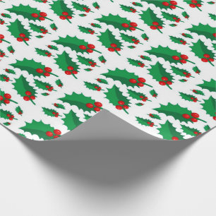 Weihnachts Holly Geschenkpapier