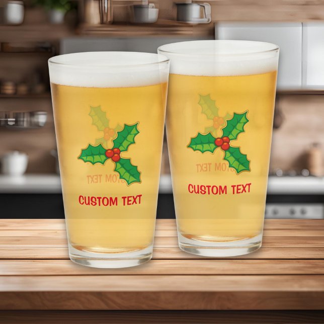 Weihnachts Holly Glas (Von Creator hochgeladen)