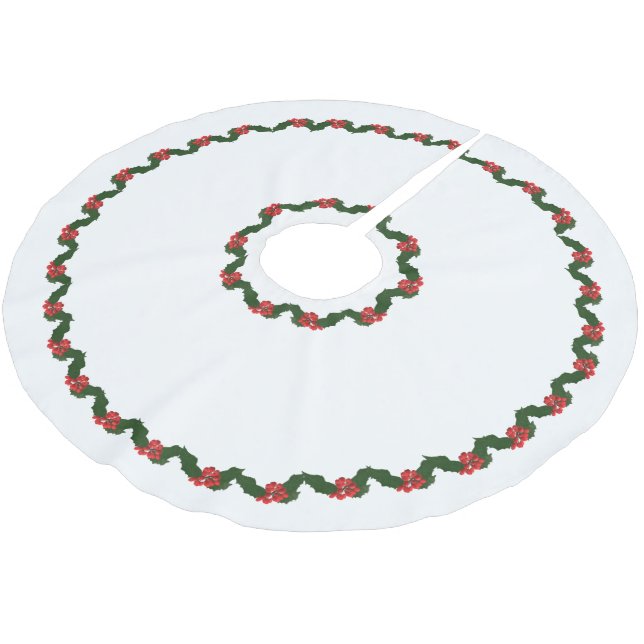 Weihnachts Holly Polyester Weihnachtsbaumdecke (Schrägansicht)