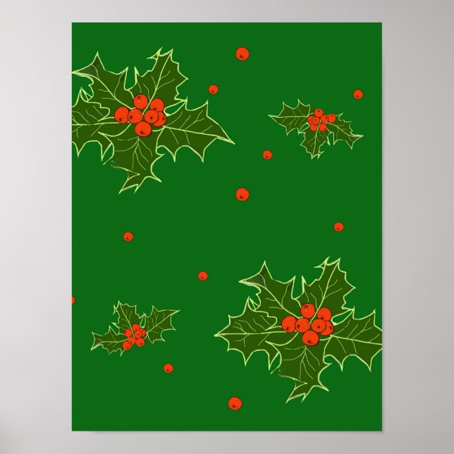 Weihnachts Holly Poster (Vorne)