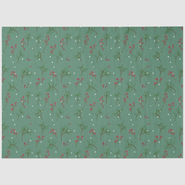 Weihnachts Holly Seidenpapier (Vorderseite)