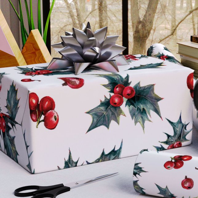 Weihnachts Holly Wrapping Paper Geschenkpapier (Von Creator hochgeladen)