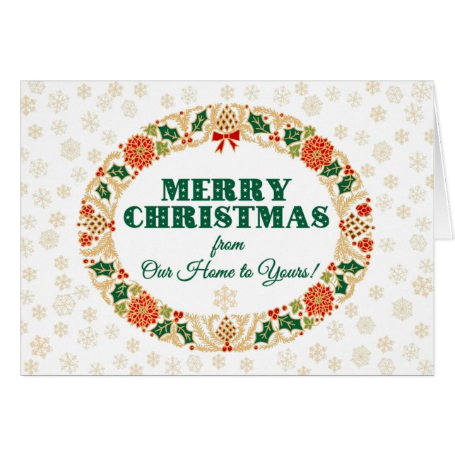 Weihnachts Holly Wreath, Zuhause to Zuhause, Schne (Vorderseite (Horizontal))