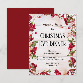 Weihnachts Holries Weihnachtsabend Abendessen Part Einladung