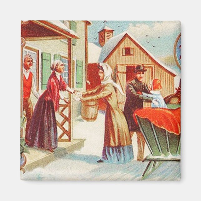 Weihnachts-Homecoming Vintag Magnet (Vorne)
