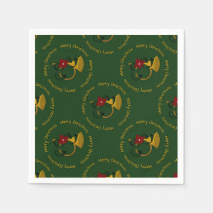 Weihnachts-Horn-Grün-PAPIER NAPKINS Serviette