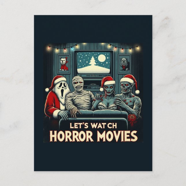 Weihnachts-Horror-Filme Freunde Postkarte (Vorderseite)