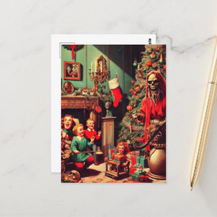 Weihnachts-Horror-Szene Postkarte