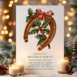Weihnachts-Horseshoe Holly Holiday Party Einladung