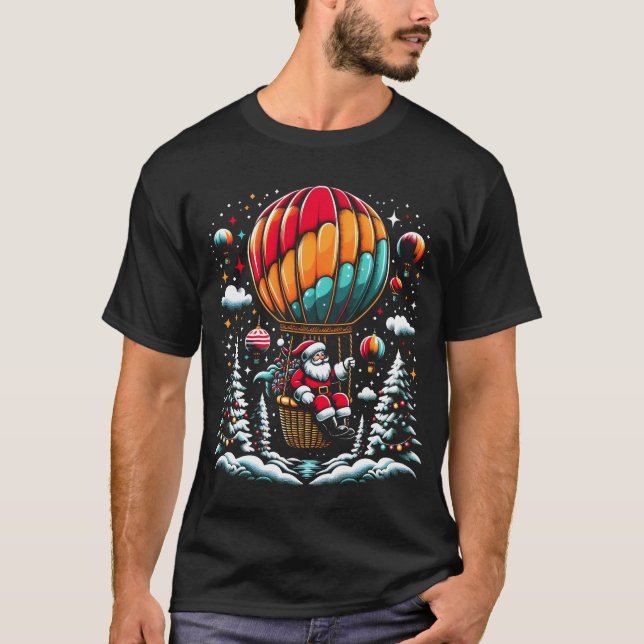 Weihnachts-Hot-Air-Ballon-Abenteuer T-Shirt (Vorderseite)