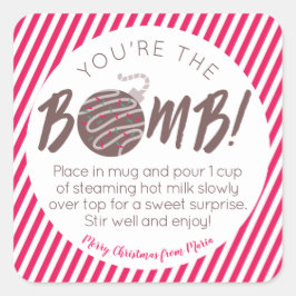 Weihnachts-Hot-Chocolate-Bomb-Square-Aufkleber Quadratischer Aufkleber