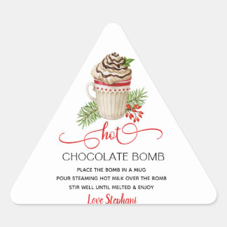 Weihnachts-Hot-Chocolate-Bombenkleber Dreieckiger Aufkleber