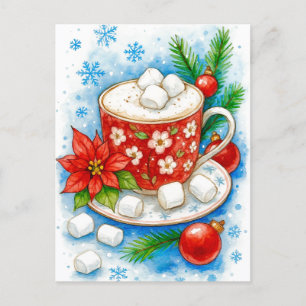 Weihnachts-Hot-Cocoa-Marshmallows-Weihnachtspostka Feiertagspostkarte