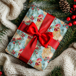Weihnachts-Huhn-Aquarell Geschenkpapier