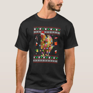 Weihnachts-Huhn-Santa-Hut-Lichter Hässliches Xmas T-Shirt