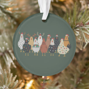 Weihnachts-Hühnerfarm-Lichter Geschenk für Tierlie Ornament