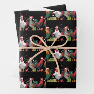 Weihnachts-Hühnerliebhaber Xmas Lustiger Urlaub Geschenkpapier Set