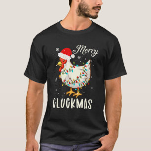 Weihnachts-Hühnerpuppe Merry Cluckmas Retro Bauer T-Shirt