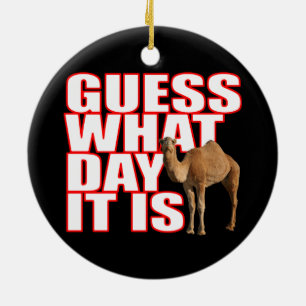 Weihnachts-Hump-Tag-Kamel schätzen, was Tag ist e Keramik Ornament