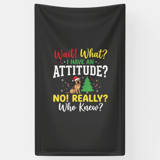 Weihnachts-Hund Attitüde Humor Banner (Vertikal)