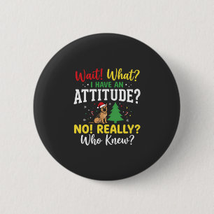 Weihnachts-Hund Attitüde Humor Button