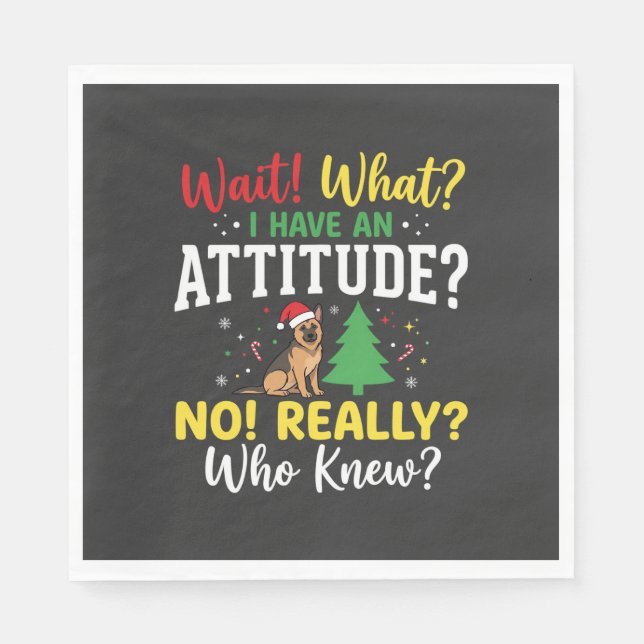 Weihnachts-Hund Attitüde Humor Serviette (Vorderseite)