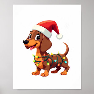 Weihnachts Hund Dachshund Nikolaus Weihnachten Wie Poster