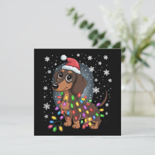 Weihnachts Hund Dachshund Nikolaus Xmas Wiener Feiertagskarte