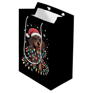 Weihnachts Hund Dachshund Nikolaus Xmas Wiener Mittlere Geschenktüte