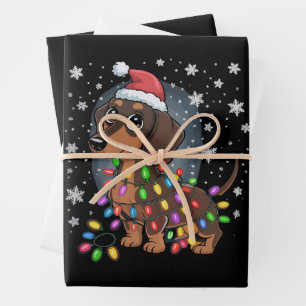 Weihnachts Hund Dachshund Santa Weihnachten Wiener Geschenkpapier Set