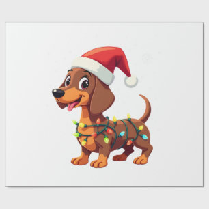 Weihnachts Hund Dachshund Weihnachten Santa Wiener Geschenkpapier