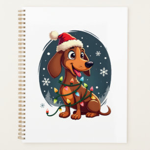 Weihnachts Hund Dachshund Weihnachten Santa Wiener Planer