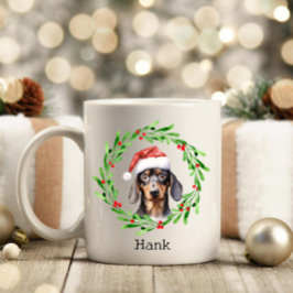 Weihnachts-Hund Dackel Weihnachtsmannmütze Urlaub Kaffeetasse