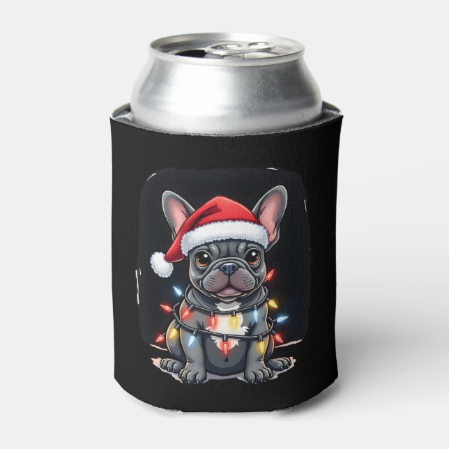 Weihnachts-Hund Französisch Bulldog Xmas Frenchie  Dosenkühler (Kanne Vorderseite)