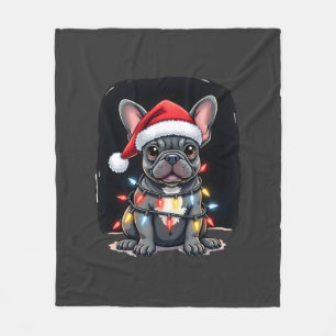 Weihnachts Hund Französische Bulldogge Xmas Franzo Fleecedecke