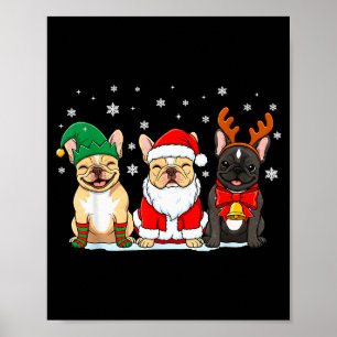 Weihnachts Hund Französische Bulldogge Xmas Hunde Poster