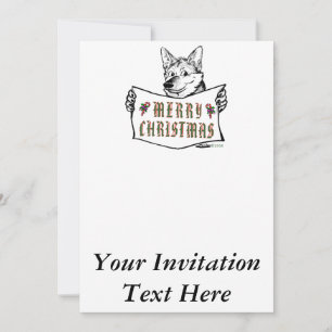 Weihnachts-Hund: Frohe Weihnachten! Einladung