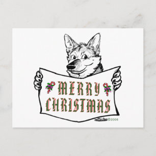 Weihnachts-Hund: Frohe Weihnachten! Feiertagspostkarte