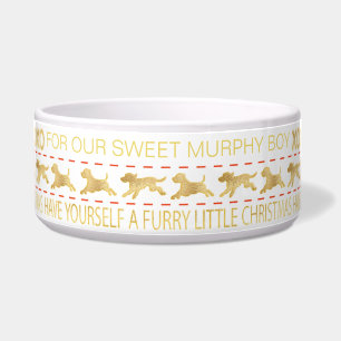 Weihnachts-Hund-Hundeschale "GOLD/UGLY SWEATER" Napf