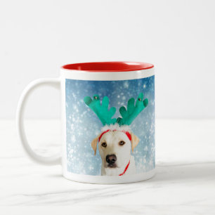 Weihnachts-Hund Labrador Niedlich Adorable Zweifarbige Tasse