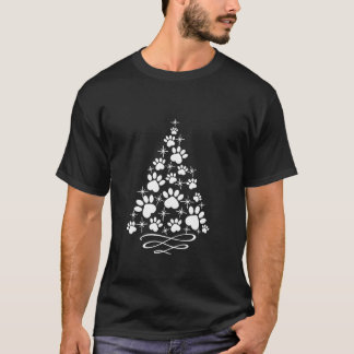Weihnachts-Hund Paw Santa Tree Weihnachtsleuchten  T-Shirt