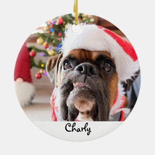 Weihnachts-Hund Personalisiert Keramik Ornament