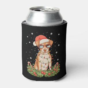 Weihnachts Hund Pinscher Weihnachten Santa Hut Fei Dosenkühler