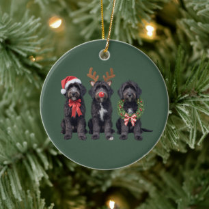 Weihnachts Hund Schwarz Goldendoodle Doodle Mama W Keramik Ornament