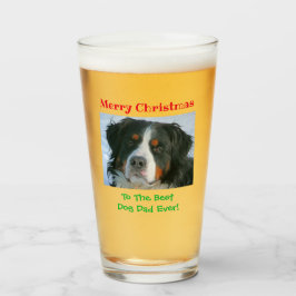 Weihnachts-Hund Vater Bestes Pet Foto Beer Pint Glas